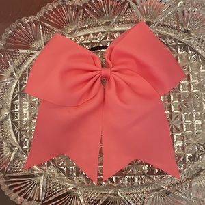 NWT VTG Rockabilly 50s Ribbed Hair Bow Ponytail Ribbon Pink Large OS